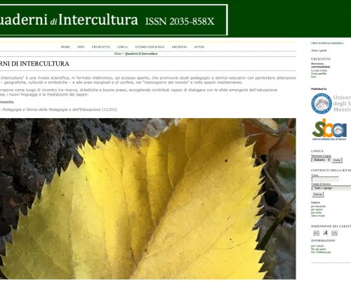 "Quaderni di Intercultura" | Call for Paper (Anno XVII/2025)