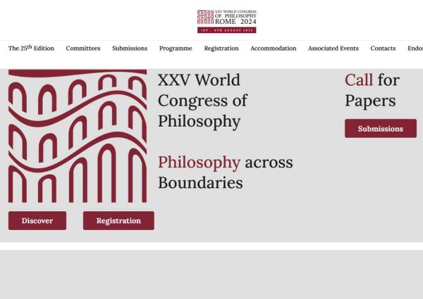 25° Congresso mondiale di filosofia, Roma 1-8 agosto 2024